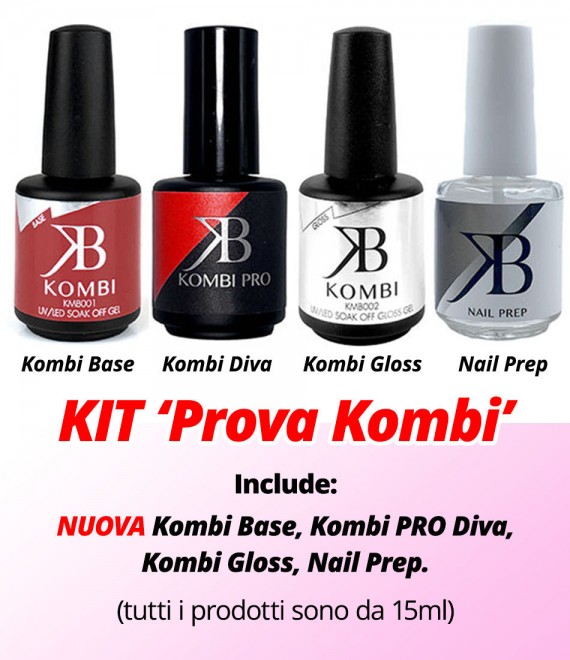 Kit 'Prova Kombi' (Base + Colore Bestseller + Gloss + Nail Prep)